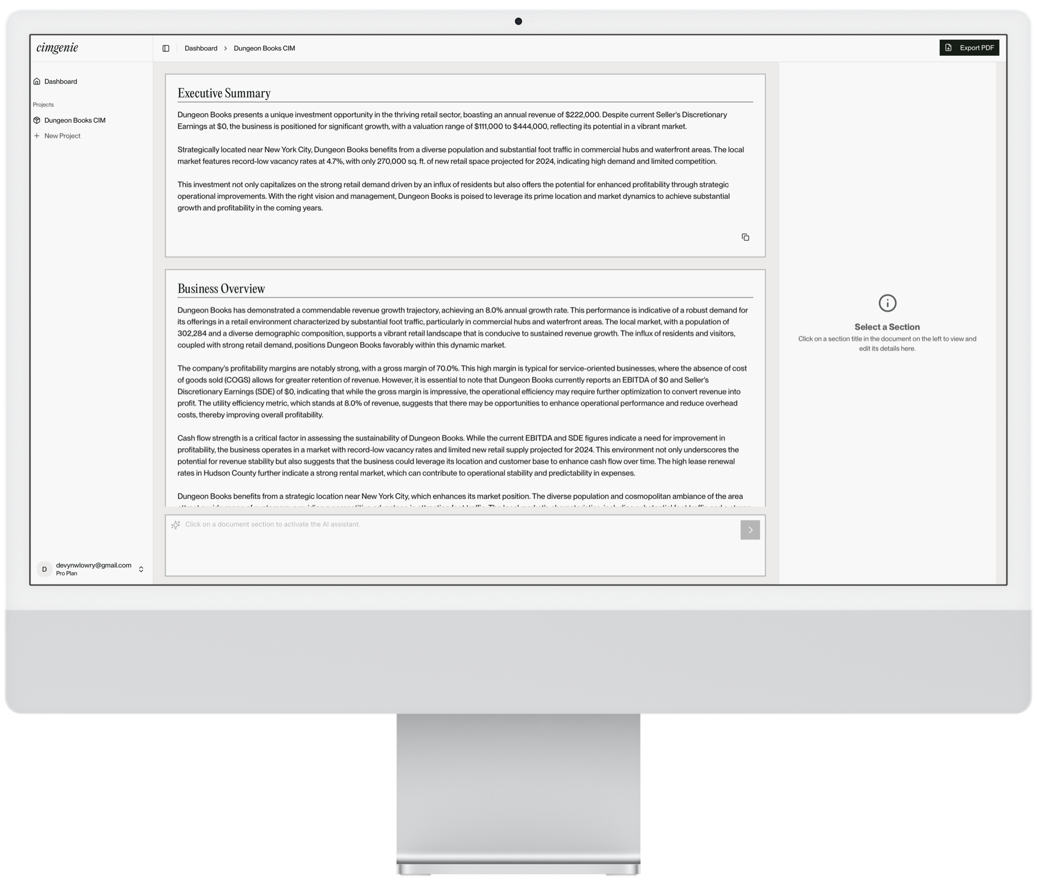 CIM Genie Application Screenshot